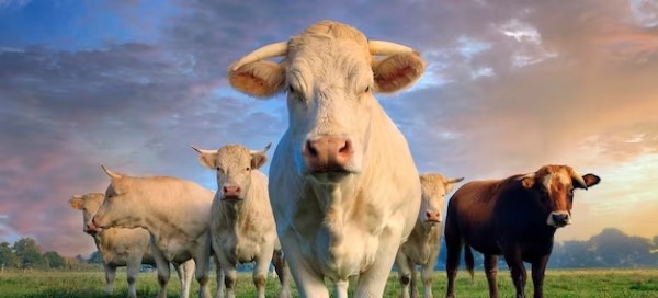 Tatuador para ganado; Diversas vacas en medio de una granja.